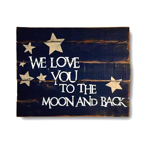 Amazon Com We Love You To The Moon And Back Sign Nursery Wall