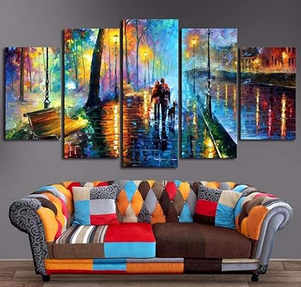 Amazon Com Ktfbh 5 Piece Living Room Canvas Painting Hd Painting