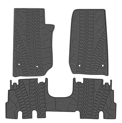 San Auto Car Floor Mat For Jeep Wrangler 4 Door 2014 2015 2016 2017 Full Set 4 Pieces Custom Fit Full Black Rubber Auto Floor Liner Mat All Weather