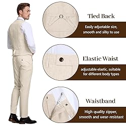 High-End Suits Retro Linen Suits for Men Dark Green