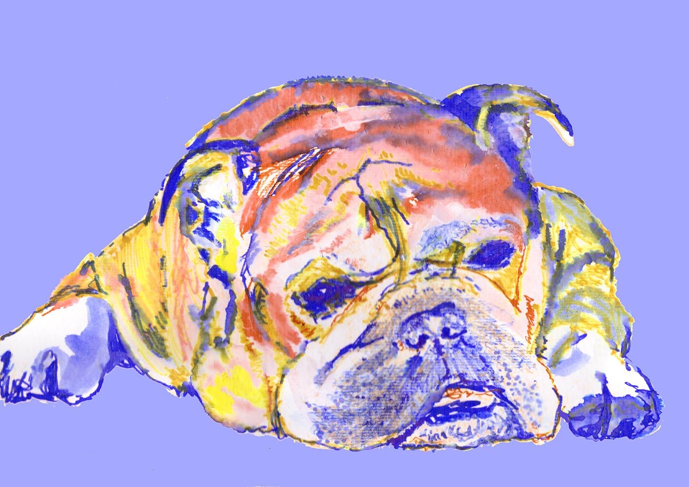 English Bulldog Painting, Abstract Bulldog Print, Bulldog Art, English Bulldog Gifts, Bulldog Owner, Dog Art Painting, Bulldog Abstract Wall Art Print, Choice of size, Signed by Oscar Jetson