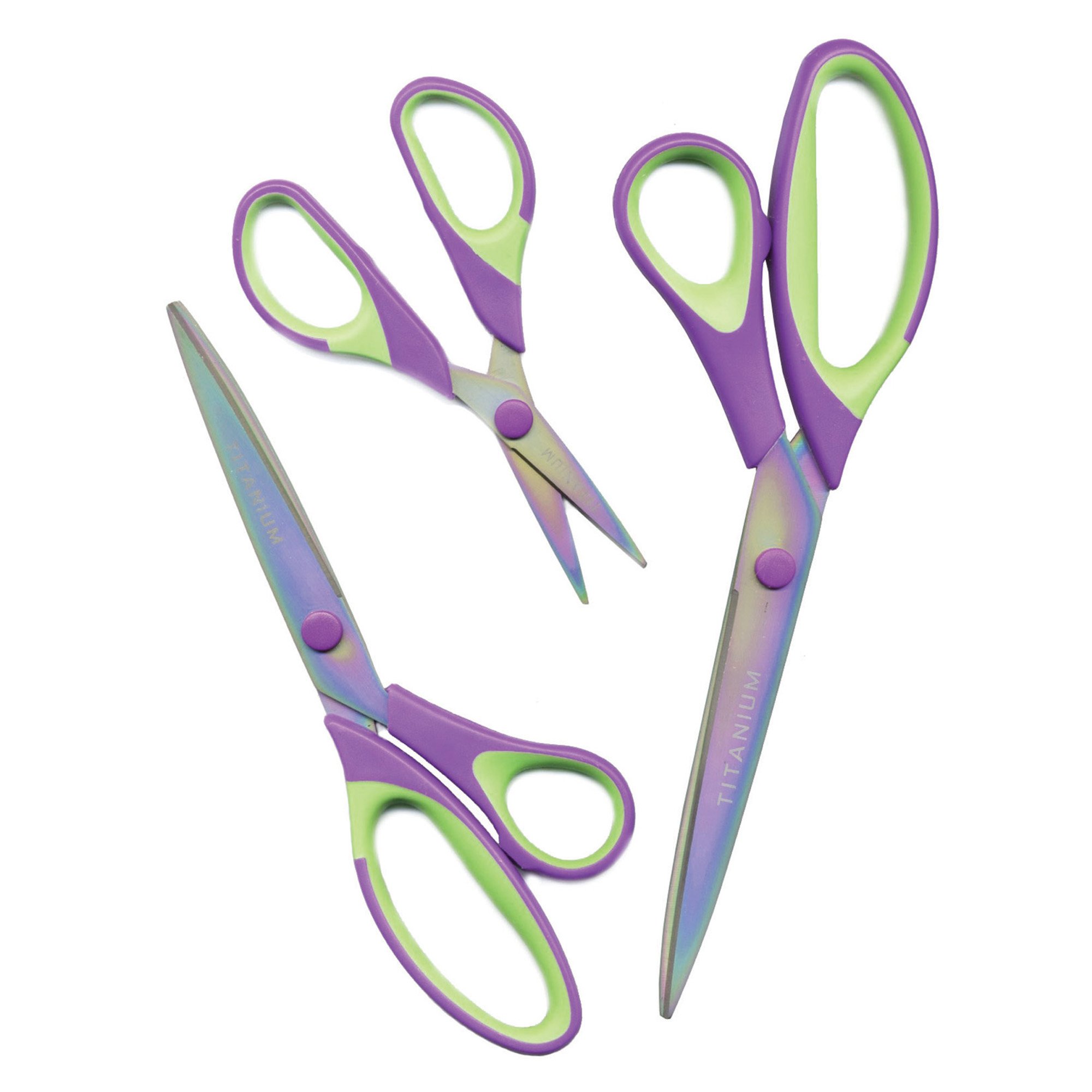 Sullivans 15007 Purplee/Gre-Titanium Scissors, Acrylic, Multicolour, 17.14x27.94x1.9 cm