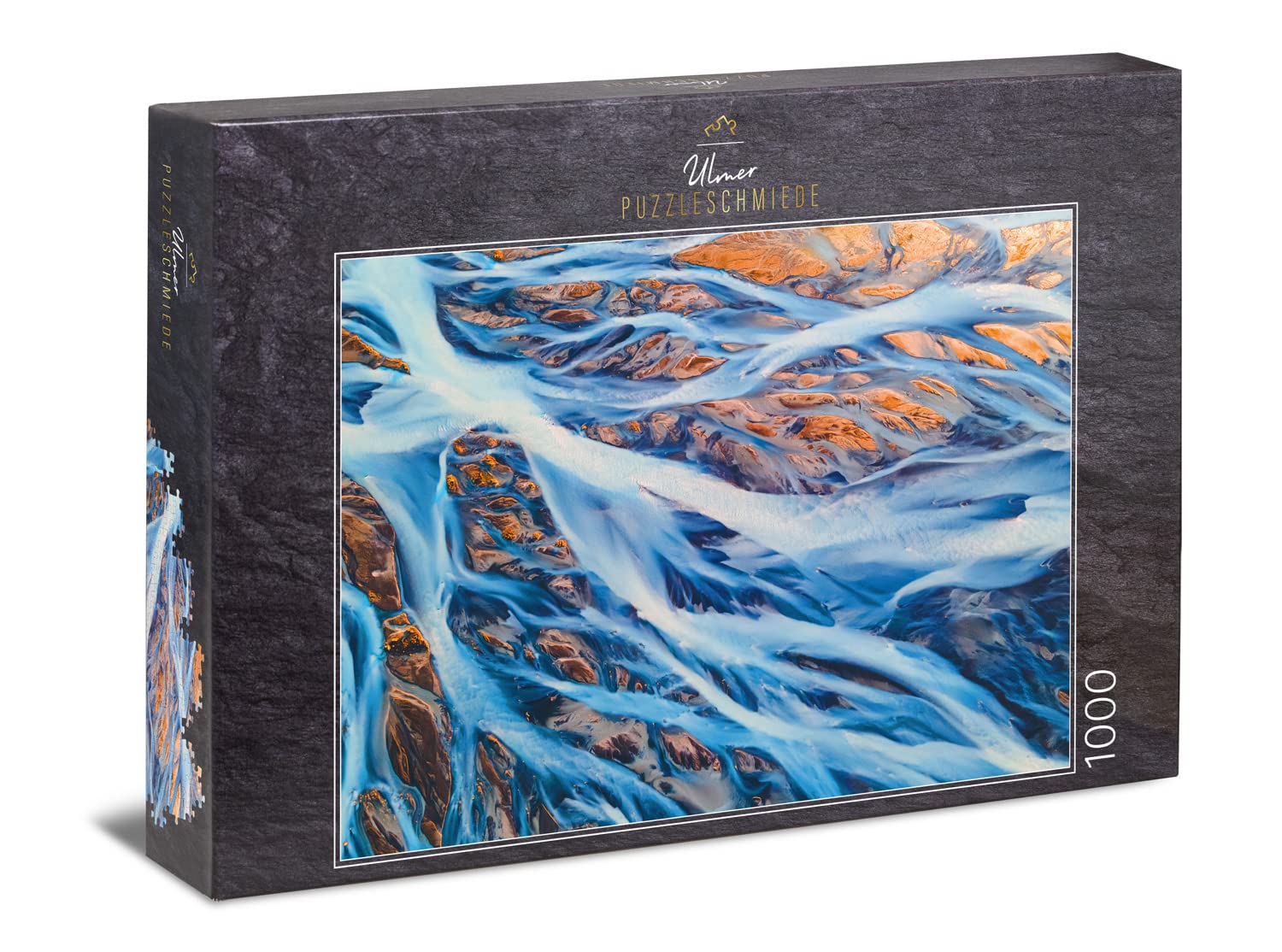 Ulmer Puzzleschmiede - Glacier Flow 1000pc Puzzle: Premium Cardboard, Jigsaw, Modern Style, Nature, Photography, 18+ Adults