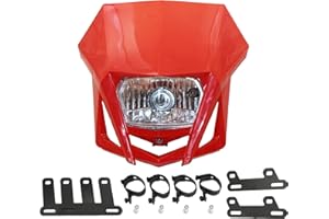 ABCERRSI Dirt Bike Halogen Headlight,Motorcycle Front Headlamp Kit Compatible with KLX XR CRF DRZ RMZ RM WR YZ XT XT TTR 85 1