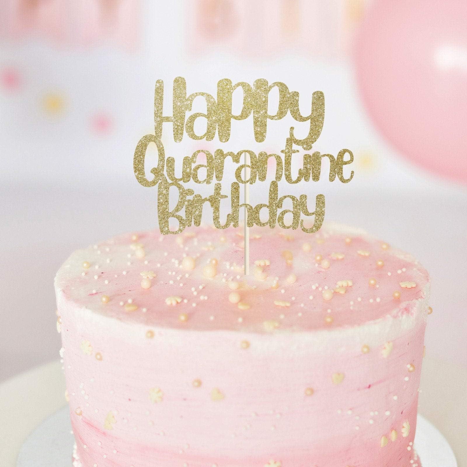 Happy Quarantine Birthday cake topper/Kids birthday / 1st, 2nd, 3th, 4th, 5th, 6th, 18th, 21st, 30th 40th 50th / Social distance decor