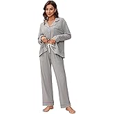 HEARTNICE Women Soft Pajama Sets, Long Sleeve knit Sleepwear Button Up 2-Piece Pjs Lounge Sets