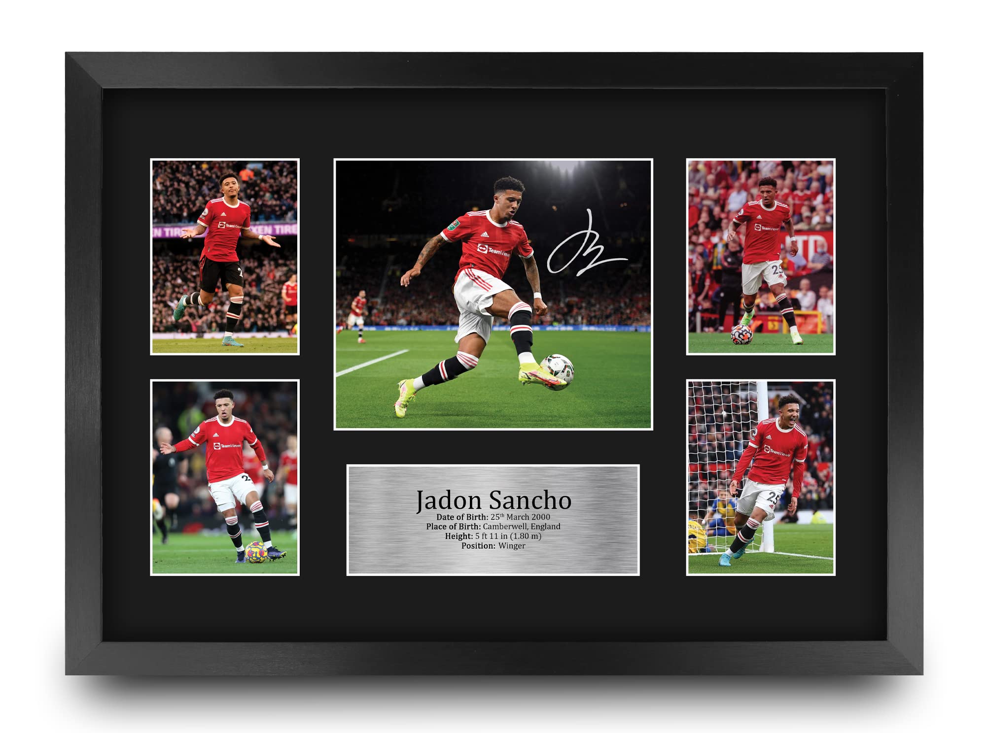 HWC Trading FR A3 Jadon Sancho Printed Memorabilia Signed Autograph Photograph Display for Football Fans and Supporters - A3 Framed