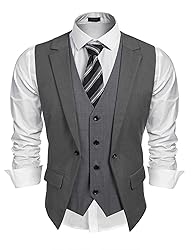 Coofandy Mens Formal Fashion Layered Vest Waistcoat