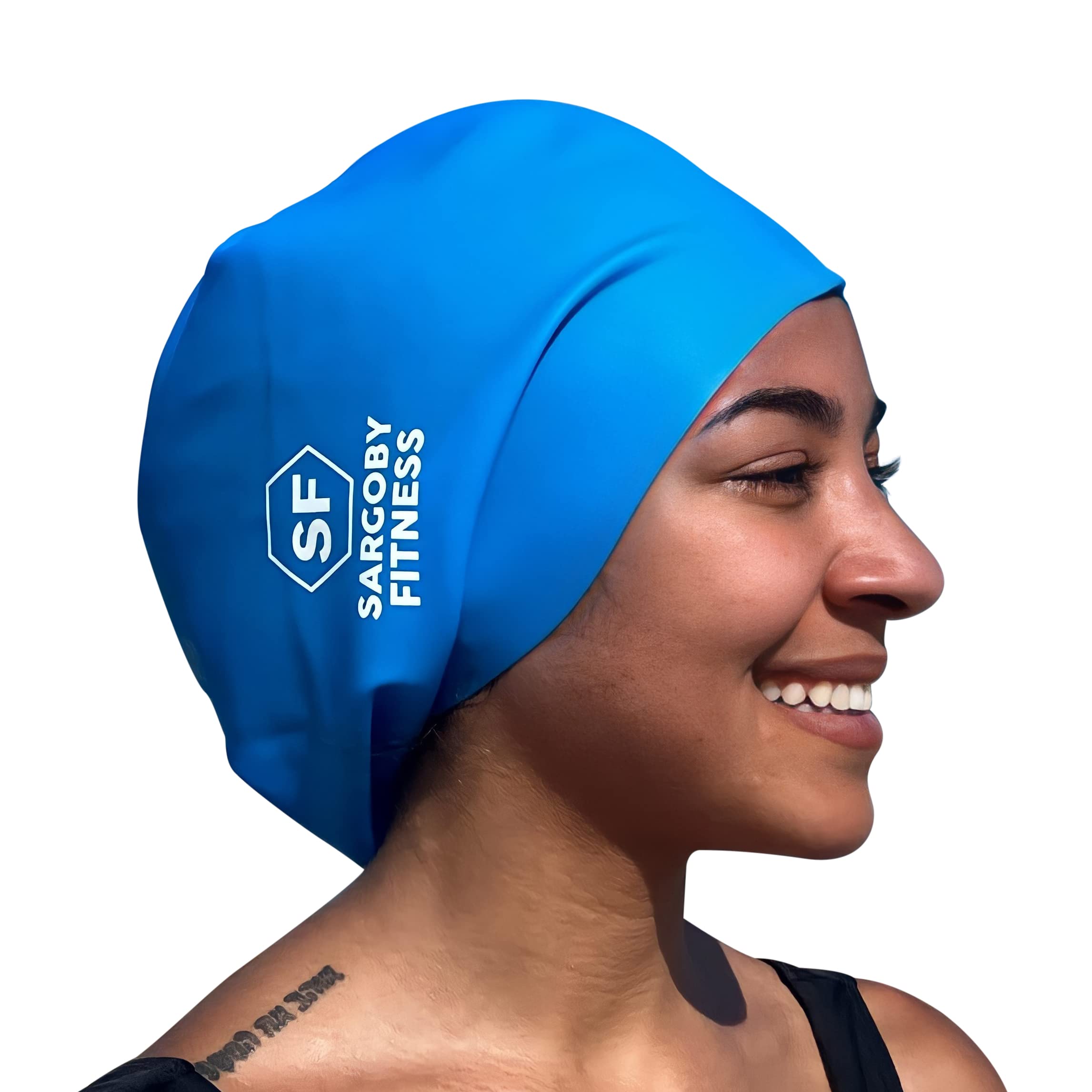 Sargoby Fitness Dreadlocks swimming cap Designed for voluminous and bulky hairstyles like Braids Dreads Locs — image 1