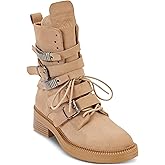 DKNY womens Ita Strappy Combat Boot