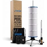 Cyclone Pool Filter Cleaner Deluxe | Spinning Stand, Mini Wand + Bag | Cleans 5X Faster &middot; Patented Spinning Cartridge Stand &middot; 3", 4" &amp; 6" Cores &middot; Mini Wand &middot; Carry Bag