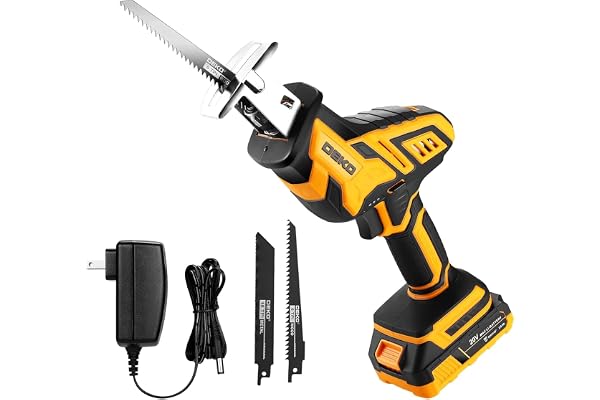 Cordless Reciprocating Saw: DEKOPRO 20Volt Battery Powered Mini Reciprocating Saw, Compact Electric Metal Blades Tool, Power