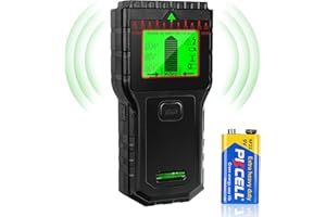 PTUI Stud Finder Wall Scanner - 8 in 1 Stud Detector Detector Beam Finders Wall Detector Sensor Center Finding with LCD Display for Wood AC Wire Metal Studs Cable Joist Detection (Black)