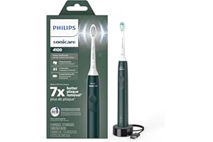 Philips Sonicare 4100 Brosse à dents électrique, Brosse à dents à ultrasons avec deux niveaux d'intensité, capteur de pression et minuteur, Vert forêt, Modèle HX3681/28