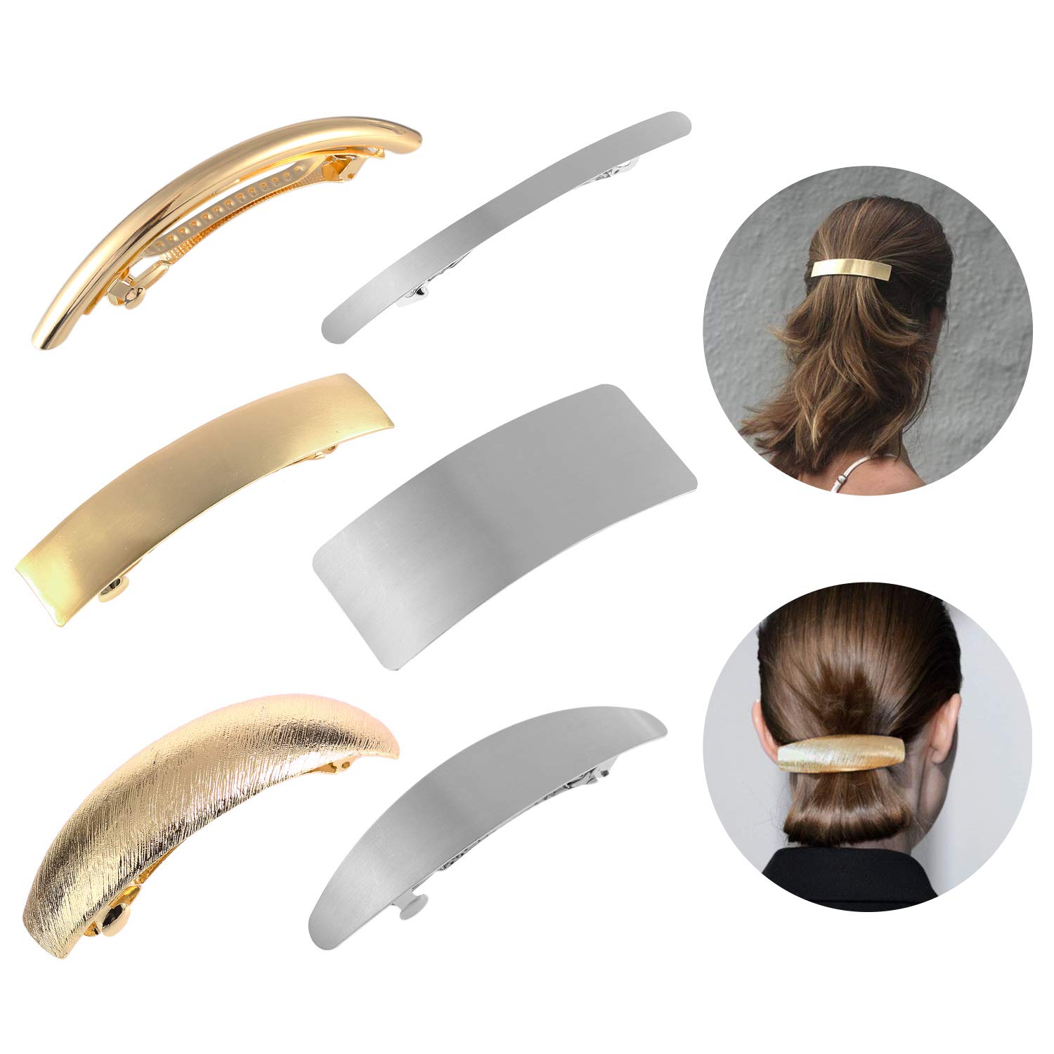 Hair Clips for Women Ladies,6 Pcs Simple Fashion Metal Hair Clips