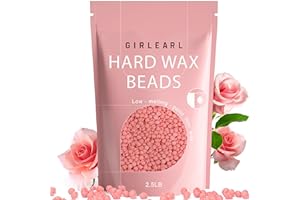GIRLEARLE Hard Wax Beads for Hair Removal, 2.5lb, Rose Oil Infused, Brazilian Bikini Wax for Women Men, Sensitive Skin, Full Body Legs Face Underarms Waxing Beads