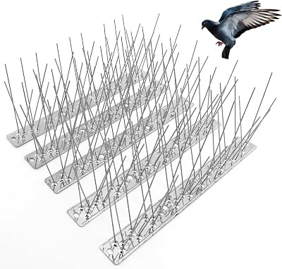 Remiawy Bird Spikes for Pigeons Small Birds 5 Strips 1.2m Stainless Steel