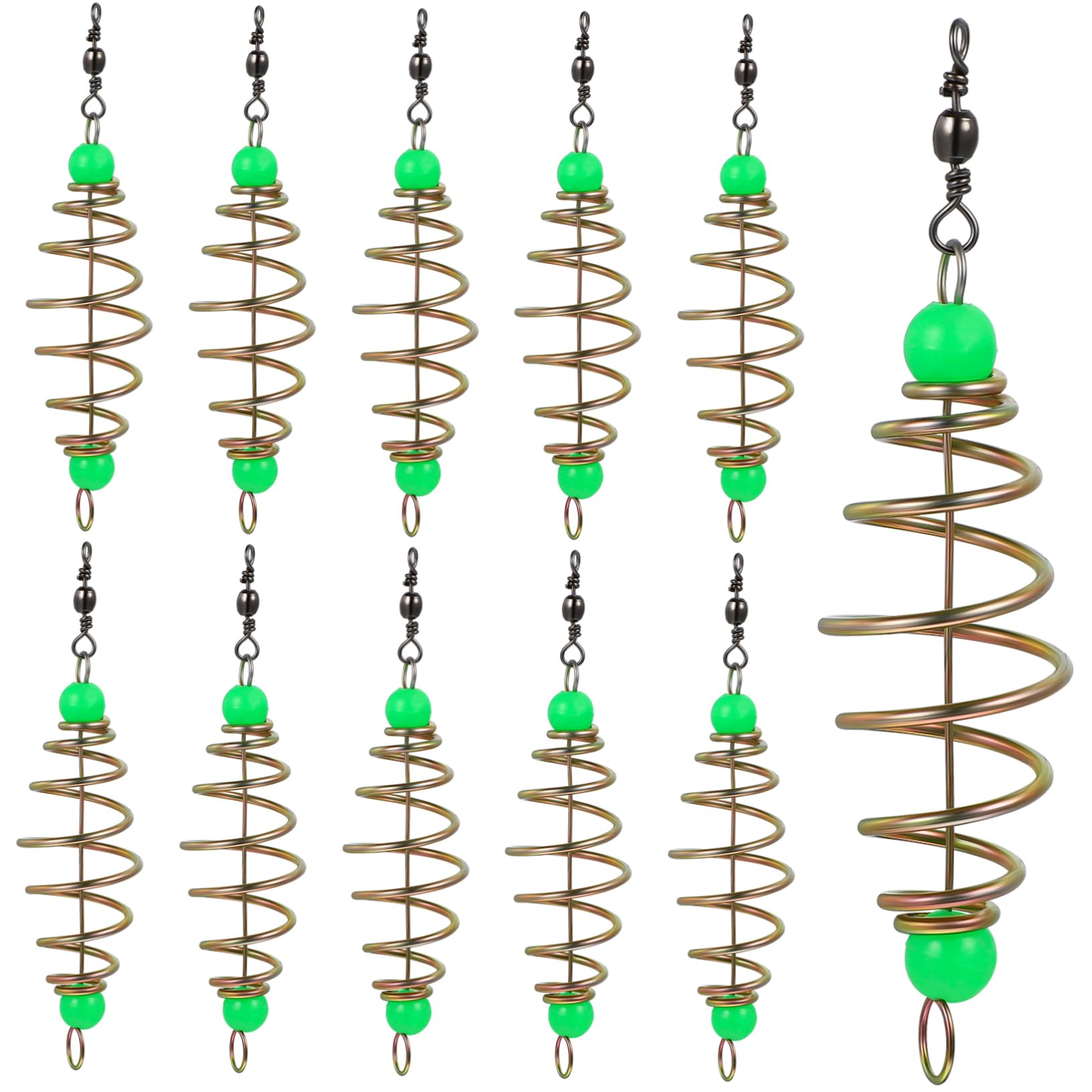 MAGICLULU 12pcs Luminous Beads Bait Spring Coil Carp Fishing Equipment Carp Bait Holder Feeder Fishing Tackle Accessories for