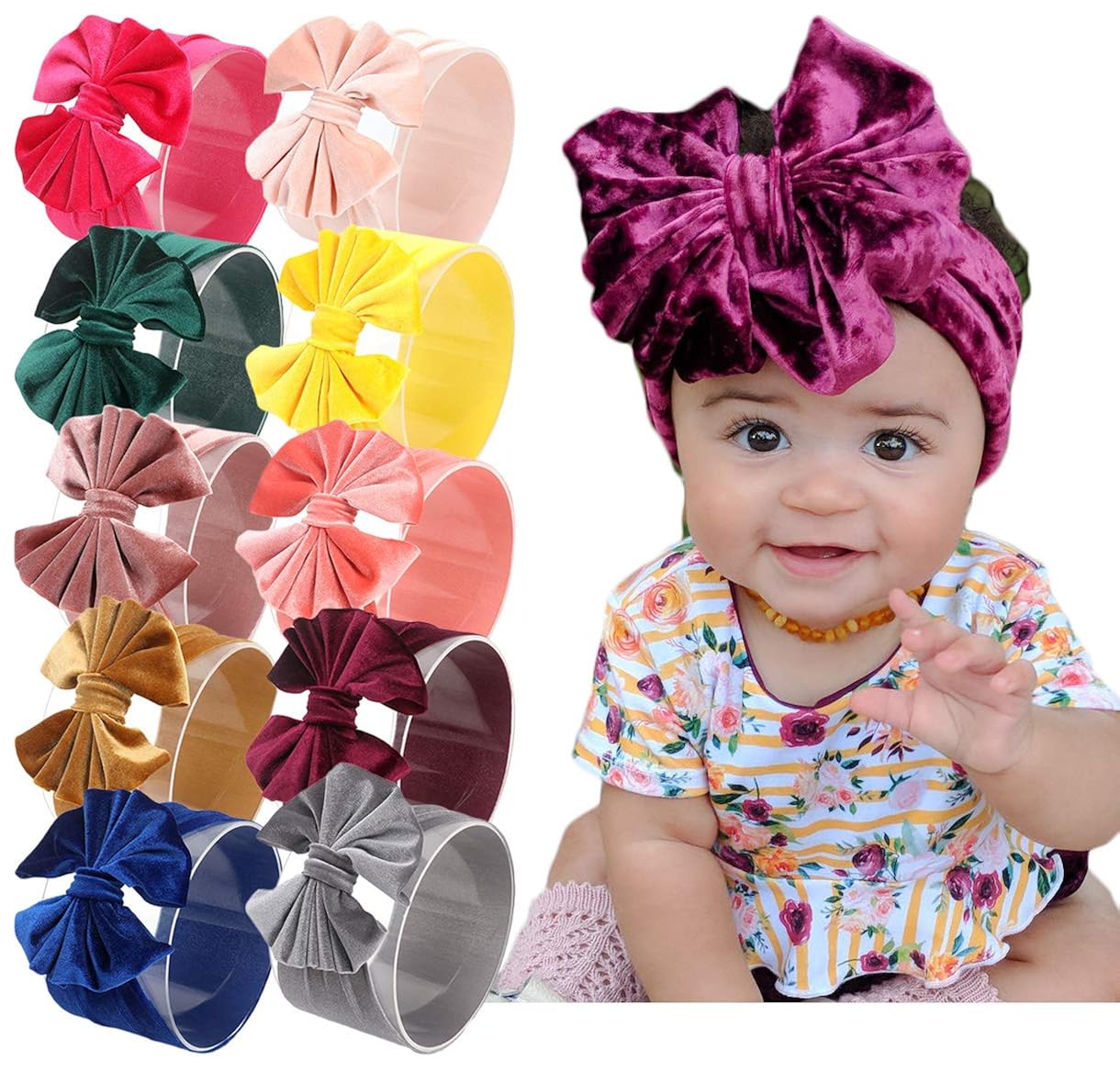 Baby Girl Elastic Headbands Newborn Toddler Hairbands Bows Children