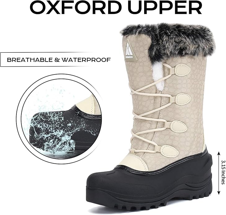Mid Calf Booties Waterproof Outdoor Non Slip