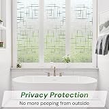 Homein Window Film Privacy Frosted Cross Pattern 60x200 cm Static Cling view 2