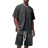 Derminpro Men's Cotton Short Sets 2 Piece Outfits Casual Summer Short Sleeve/Sleeveless Tracksuits