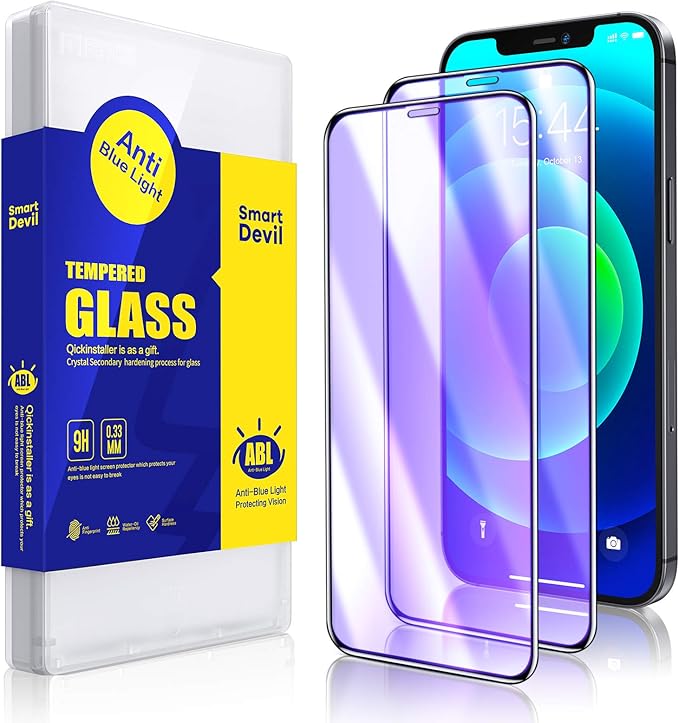 Smartdevil Screen Protector For Iphone 12 Pro Max 6 7 Inch Anti Blue Light Filter Film Bubble Free Premium Tempered Glass For Iphone 12 Pro Max 2 Pack Amazon Co Uk Electronics