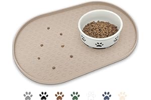 KPWACD Dog Food Mat Anti-Slip Bowl Mats for Food and Water, High-Lips Waterproof Pet Placemat Prevent Messy Spills to Floor, Silicone Puppy Feeding Trays for Large Medium Small Dogs Cats