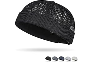 Men's Breathable Brimless Hat Summer Style Mesh Tang, Mesh Tang Hat, Adjustable Breathable Docker Cap for Men Women