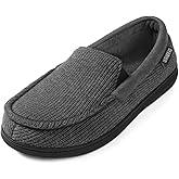 ULTRAIDEAS Men's Moc-Toe Slippers Loafer House Shoes Indoor Outdoor Memory Foam with Breathable&Warm Knit Upper