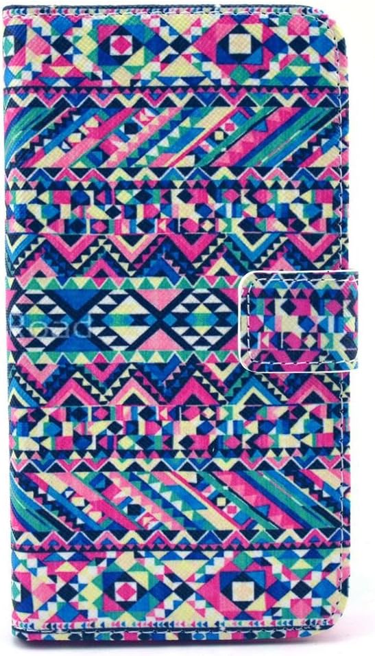For Samsung Galaxy S6 , Joy Chen Multi-Colored Stripe Painting Hybrid PU Leather and Soft TPU [Wallet Magnet] Flip Stand Folio Case Cover for Samsung Galaxy S6 SM-G920 With Card Holder + Screen Protector + 24K Radiation Paste [B14]