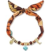 KissYan Western Cowgirl Scarf Charm Necklace, Bandana Necklace with 14K Gold Plated Convertible Cowboy Boot Turquoise Pendant Choker Jewelry for Women