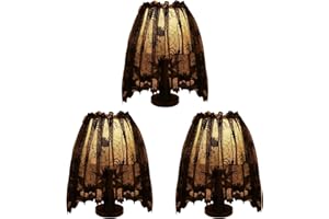TUGUAI 3-Pack Halloween Decorations Indoor, Black Lace Spider Web Lampshade Cover, 20" x 60" – Reusable Polyester Halloween Lamp Shade Topper & Party Decor