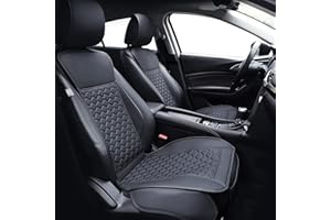 Elantrip 2PCs Front Car Seat Covers Leather Water Proof Seat Protector Universal fit for Most Cars SUVs and Trucks Black