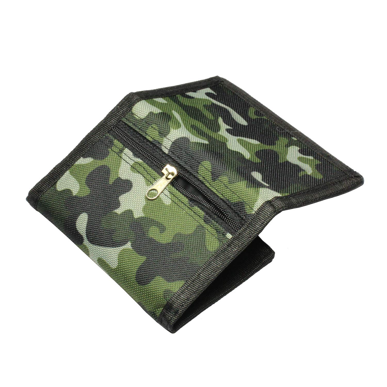 ZHONYEE RFID Slim Camouflage Wallet for Kids/Trifold Wallets for Men/Mini Trifold Coin Purse with Zipper for Kids - Green