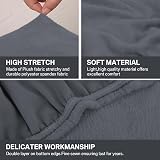 Teynewer Velvet Sofa Seat Cushion Covers 2 Seater Dark Grey Non-Slip view 3
