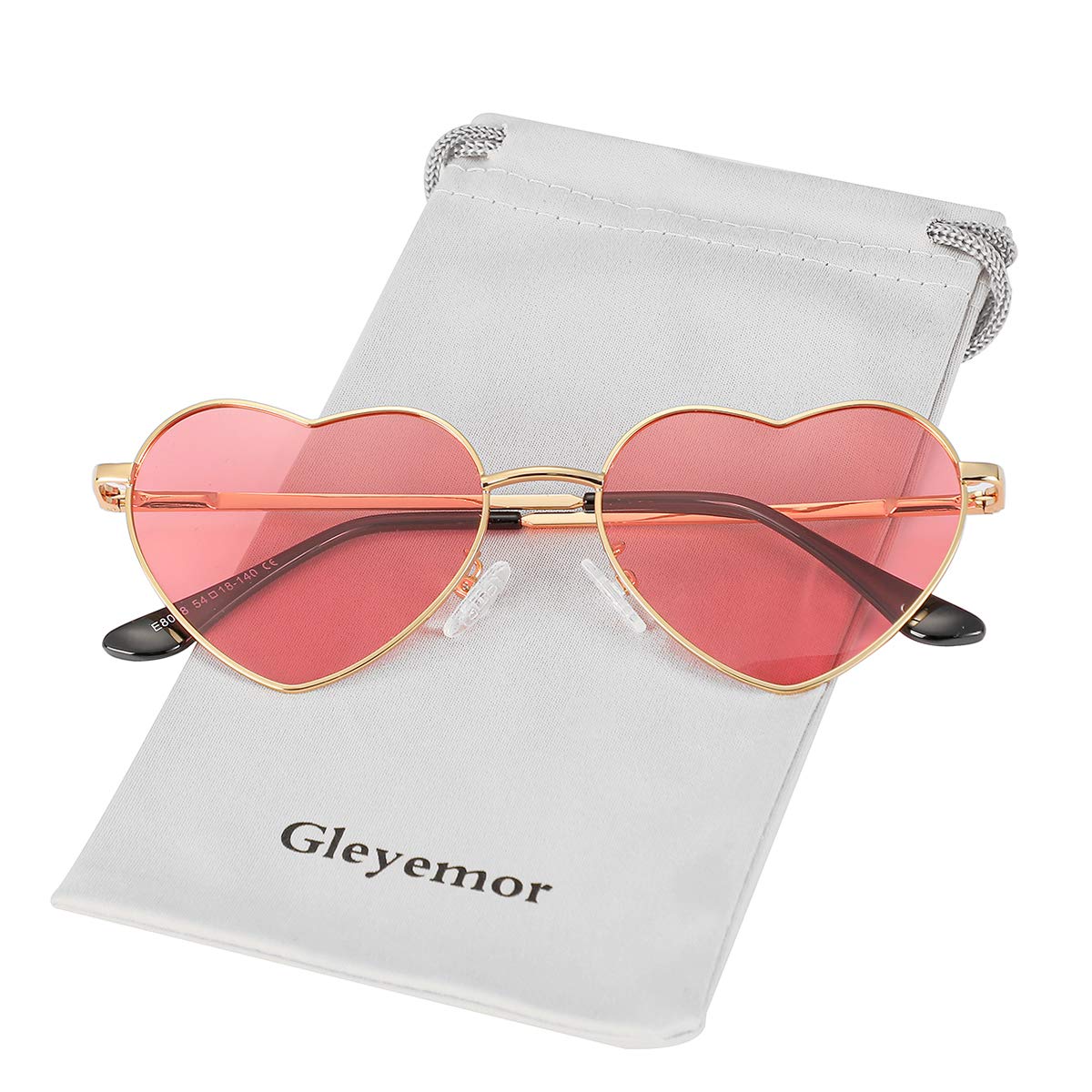 Polarized Heart Shaped Sunglasses for Women Metal Frame Cute Lovely Glasses 100% UV Protection