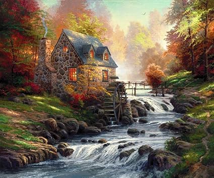 Amazon Com Cabin In Woods Paint By Numbers Kits For Adult Kids