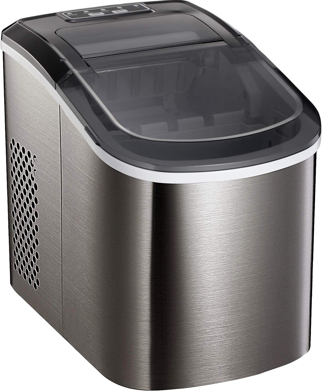 Tavata Countertop Portable Ice Maker Machine, 9 Ice Cubes Ready in 6 Mins, Makes 26 lbs of Ice per 24 Hours, Stainless Steel Ice Maker with Ice Scoop and Basket（Classic）