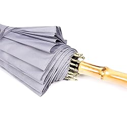 ThreeH Bamboo Stick Umbrella Auto Open Solid Color