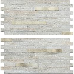 AULIGET 2 Sheets Faux Stone Peel and Stick