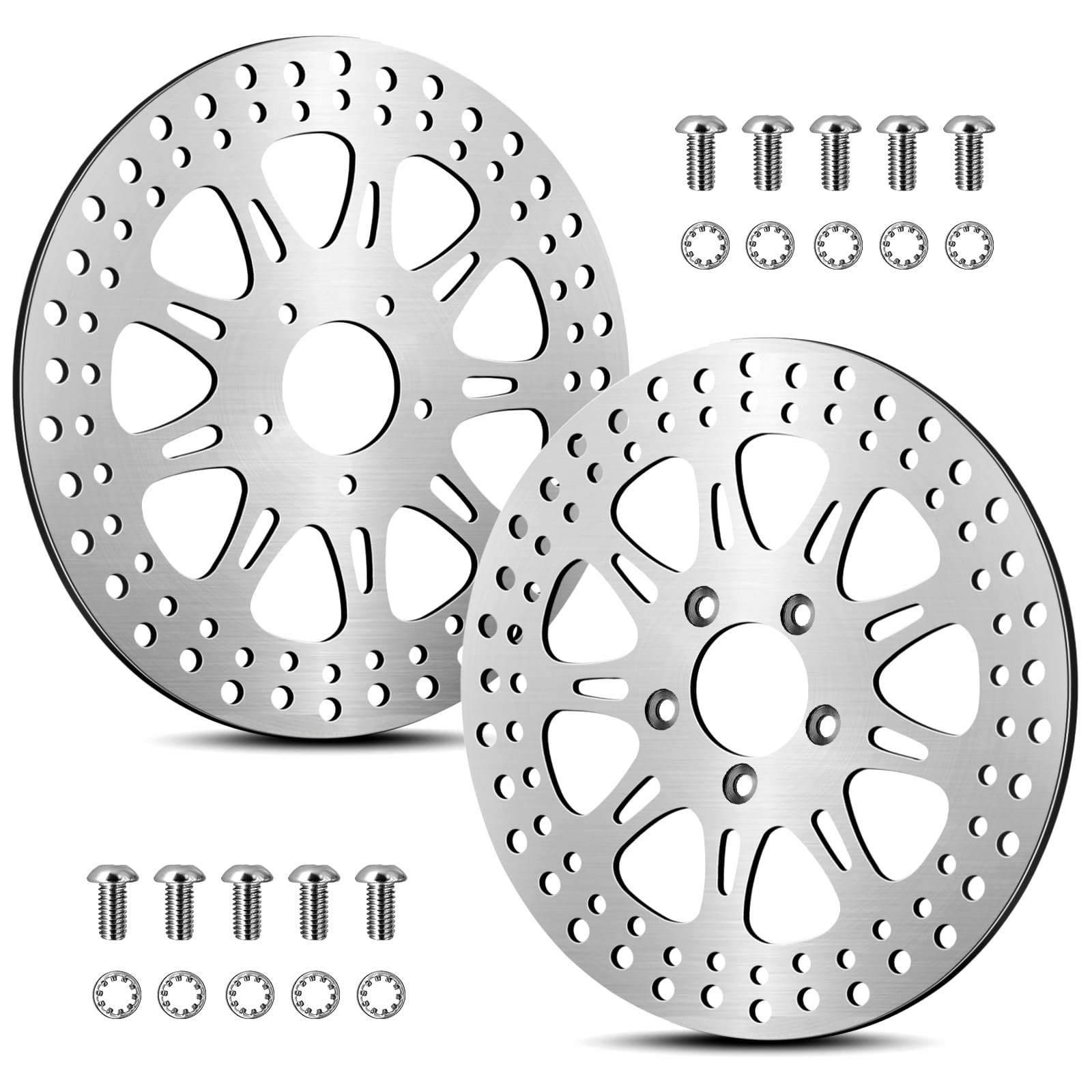 Photo 1 of 2 * 11.8'' Front Brake Rotors Compatible with Harley Rotor Road Glide,Road King, Electra Glide,Street Glide,Tri Glide,Dyna,Fat Bob,Low Rider s,V-Rod,Brushed Finish Stainless