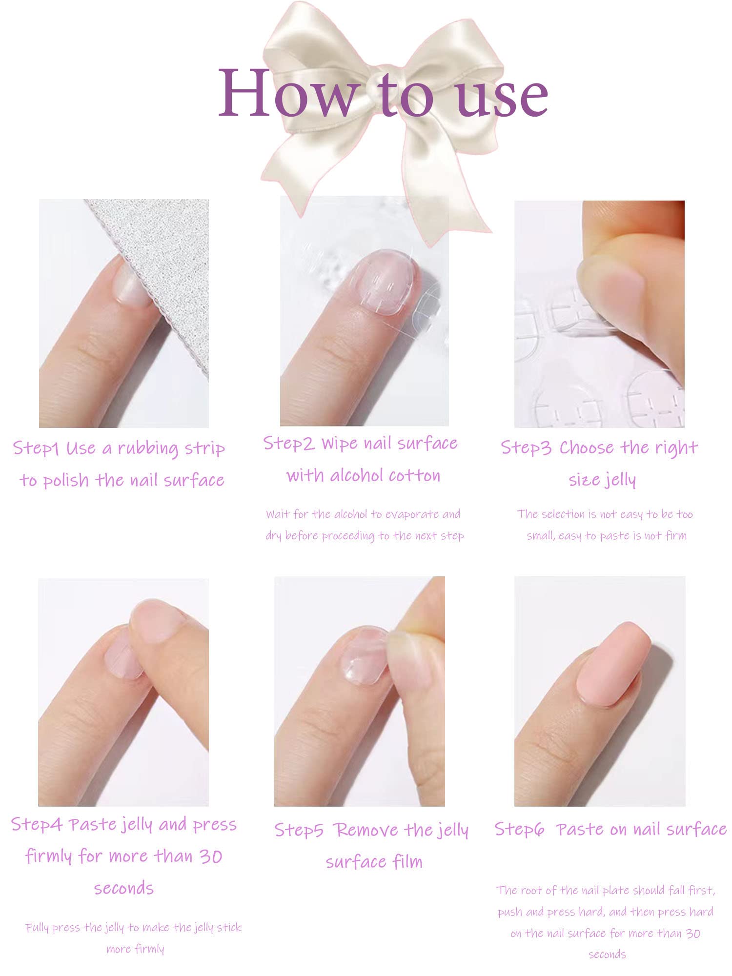 SWEKKE Press on Nails French Tip Fake Nails Starfish False Nails with Designs Pink Full Cover Cute Acrylic Nails Glossy Glue on Nails Summer Handmade Nails Artificial Nails for Women Girls 24Pcs - Image 6