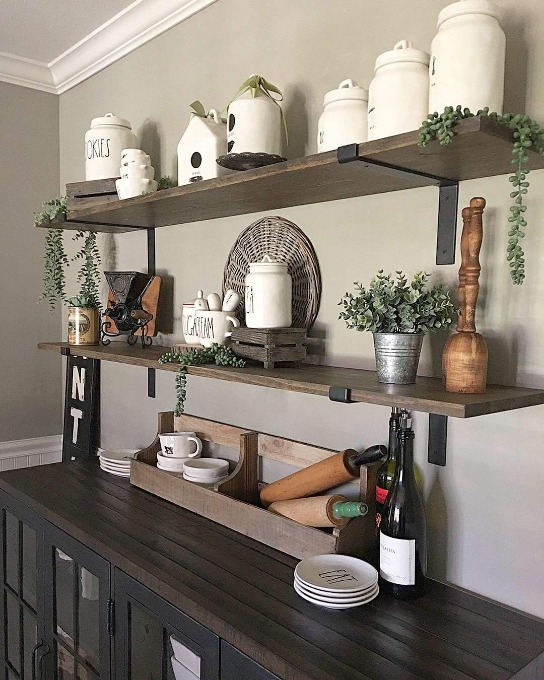 1/4" Thick Heavy-Duty Shelf Brackets - Rustic Modern Farmhouse Iron Metal Wall Floating Brace Support with Lip for DIY Open Shelving - Includes Hardware - Multiple Sizes Available 4-PK (7.25"): Home Improvement
