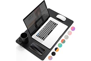 YSAGi Multifunctional Office Desk Pad, 23.6" x 13.7" Ultra Thin Waterproof PU Leather Mouse Pad, Dual Use Desk Writing Mat fo