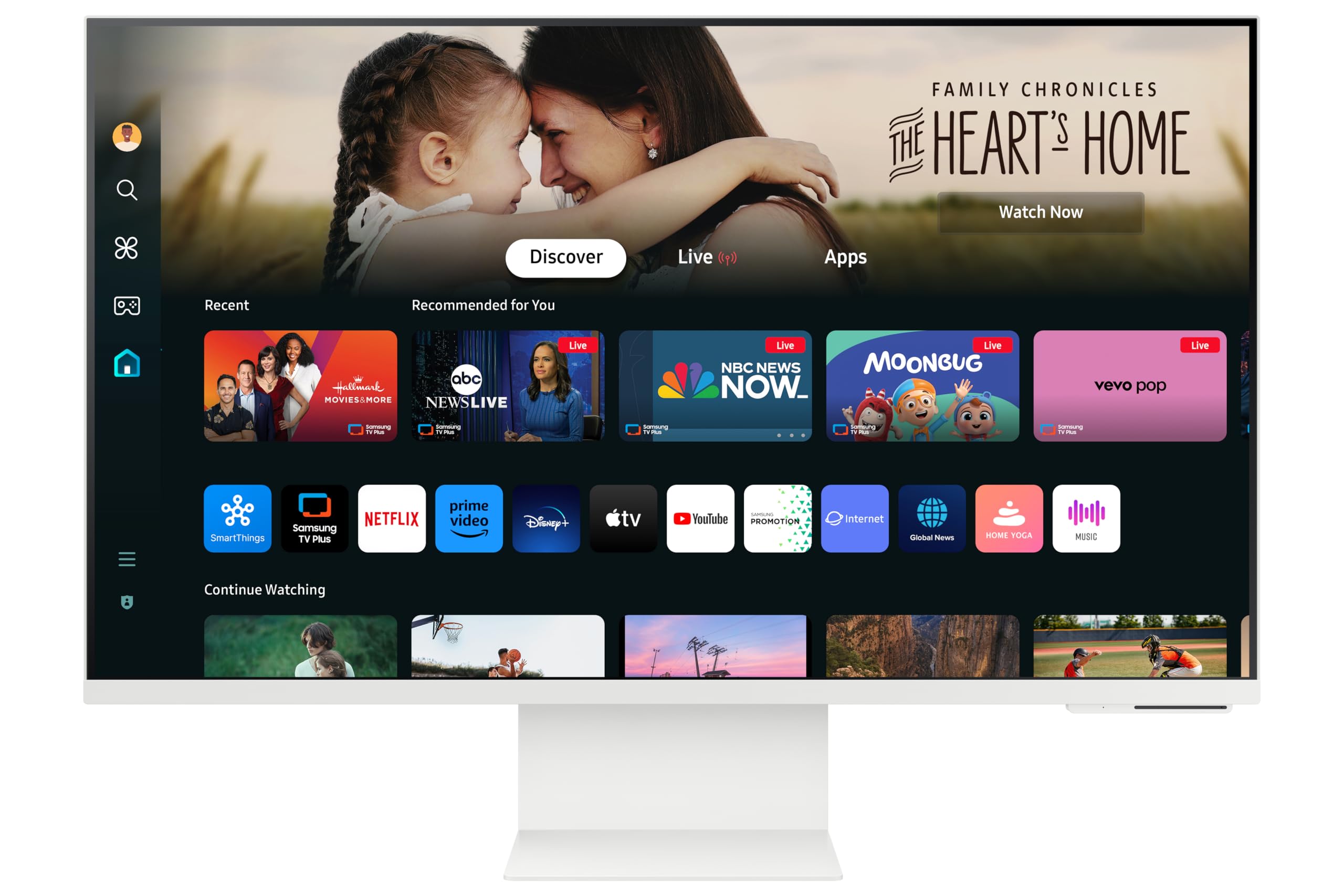 Samsung LS32DM801UUXXU 32" 4K Ultra HD HDR10 Smart Monitor with Speakers - 3840x2160, USB-C, HDMI, WiFi, Bluetooth, Smart Hub for TV streaming, Catch Up Apps and Gaming Hub - White