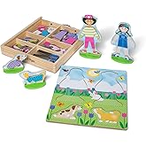 Melissa & Doug Best Friends Magnetic Dress-Up Wooden Dolls Pretend Play Set (78 pcs)