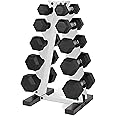 CAP Barbell 150 LB Coated Hex Dumbbell Weight Set with Vertical Rack | Multiple Options