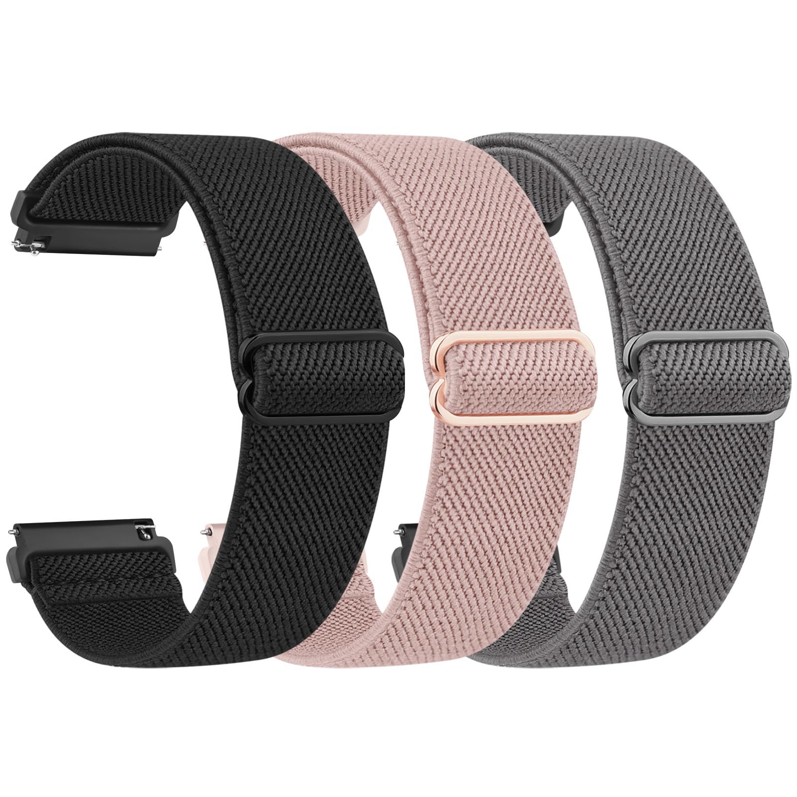 Photo 1 of Meliya Veryfit Smart Watch Bands, Watchbands for IDW13 IDW16 IDW19 IDW26 IDW28 Smartwatch, Stretch Elastic Nylon Watch Straps Replacement Wristband for Veryfit (Black+Pink+Grey)