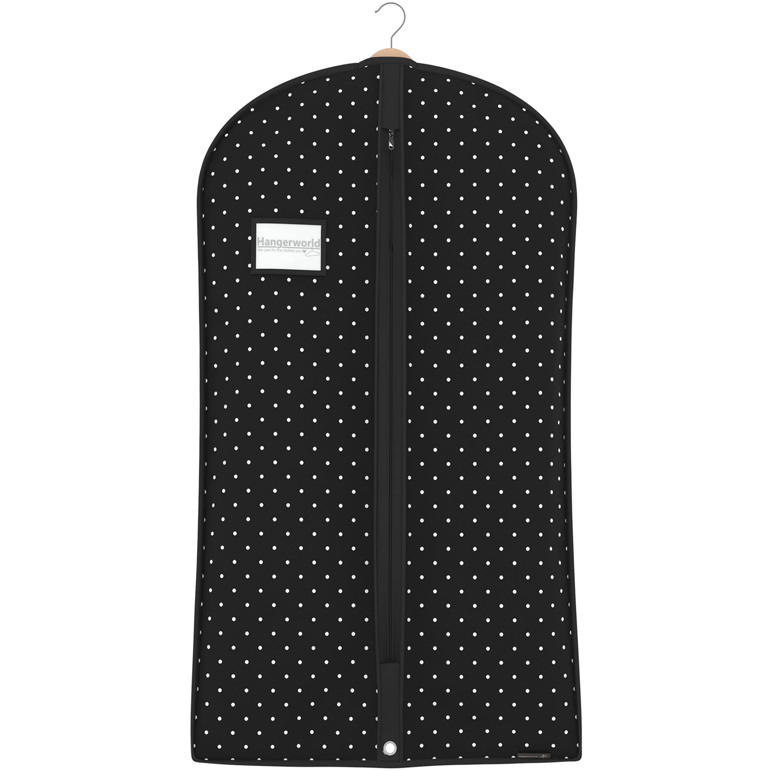 Hangerworld 40 Inch Black Polka Dot Breathable Suit Garment Clothes Jacket Cover Bag